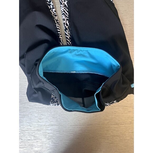 Lululemon Run Top Speed Crop Leggings Black/White Size 4 New 16" Inseam - Picture 5 of 6